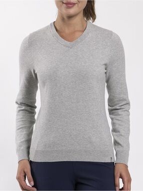 KJUS Kicki V-Neck Sweater in Light Gray